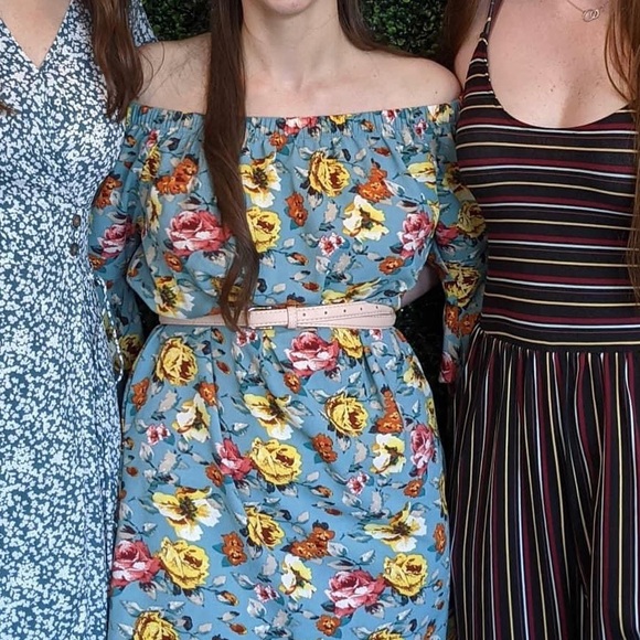 {Xhilaration} dress floral off the shoulder Women's size M - Picture 9 of 9